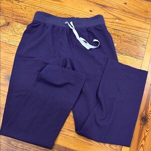 Figs Womens Dark Plum/Purple Joggers with Drawstring